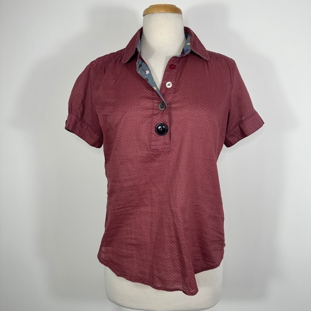 Isabella Sinclair Button Parade Blouse 100% Cotton Size Small